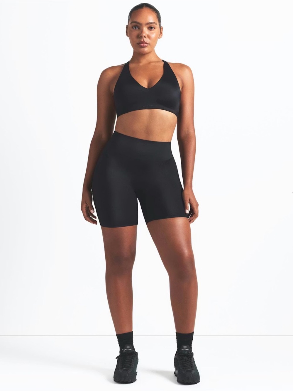 SKIMS X NIKE BONDED WAIST 5" BIKER SHORT SKIMS Black High-Waist Bike Shorts